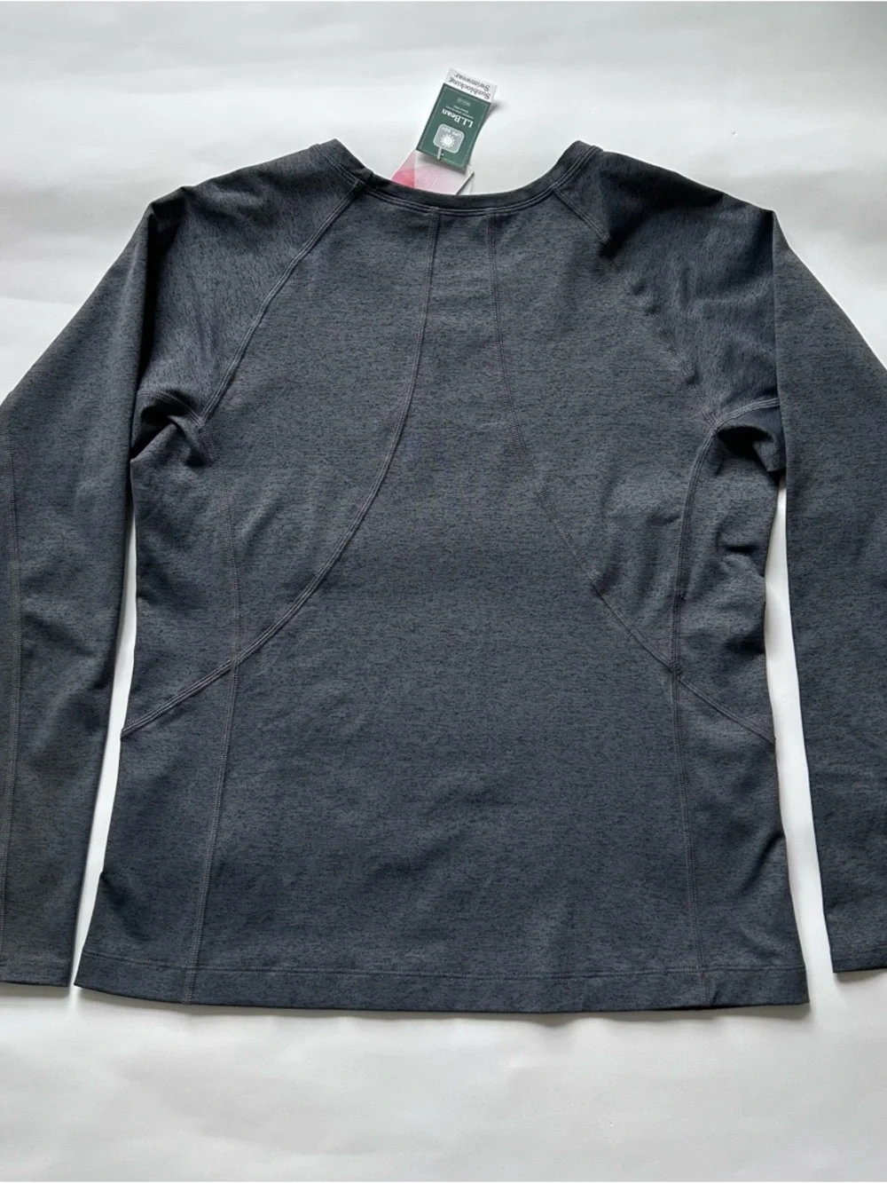 L.L.Bean Ladies Heather Charcoal Crew Neck Swim Shirt. UPF 50+ - Picture 2 of 6